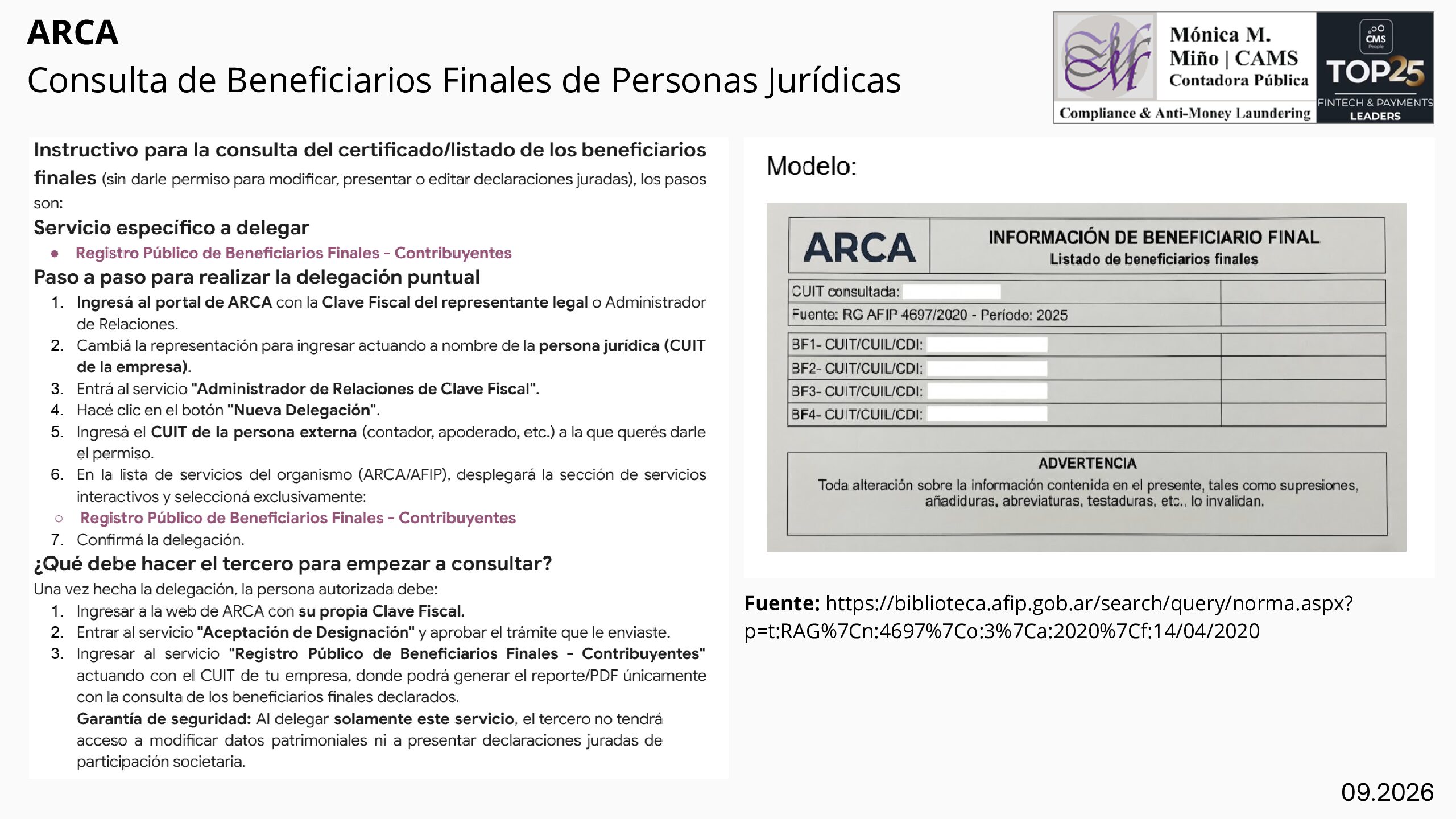 Identificación de Beneficiarios Finales